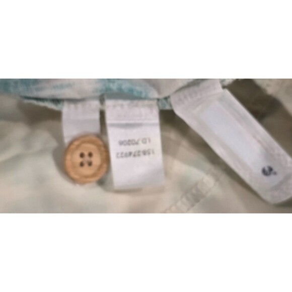 Ann Taylor LOFT Womens Shorts Linen Cotton Pockets Ikat Natural Green Size 12 - Picture 7 of 11